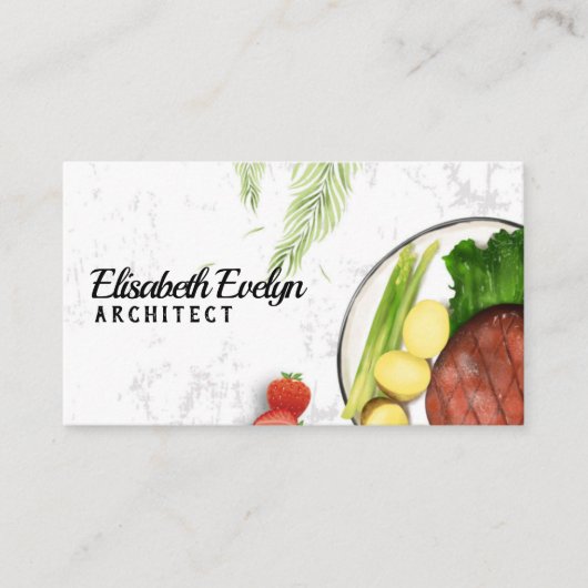 Western Food Textur Minimalistisch Visitenkarte (Vorderseite)