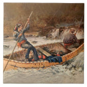 Western "Forellenfischerei" Kunst des Franks Felle Fliese (Vorderseite)