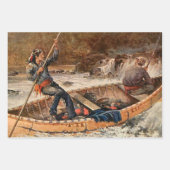 Western "Forellenfischerei" Kunst des Franks Felle Geschenkpapier Set (Vorderseite 2)