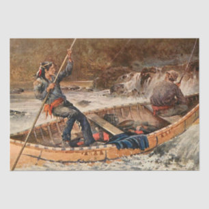 Western "Forellenfischerei" Kunst des Franks Felle Seidenpapier