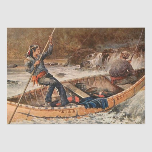 Western "Forellenfischerei" Kunst des Franks Felle Seidenpapier (Vorderseite)