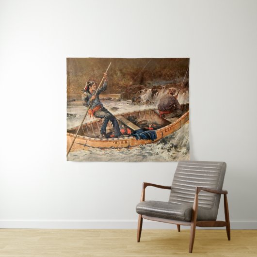 Western "Forellenfischerei" Kunst des Franks Felle Wandteppich (Beispiel (Horizontal))