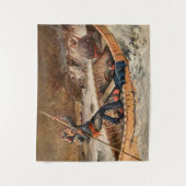 Western "Forellenfischerei" Kunst des Franks Felle Wandteppich (Vorderseite)