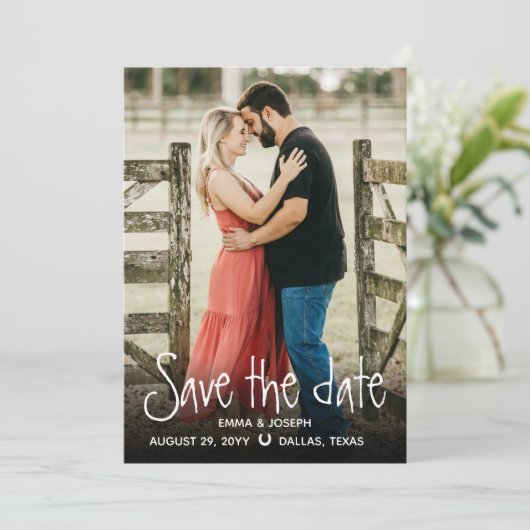 Western-Foto Hochzeit speichern Sie das Datum Save The Date (Stehend Vorderseite)