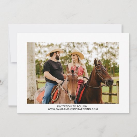 Western-Foto Hochzeit speichern Sie das Datum Save The Date (Rückseite)