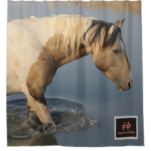 WESTERN FOTOGRAFIE SHOWER CURTAIN WILD PINTO DUSCHVORHANG
