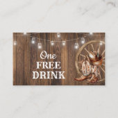 Western Free Drink Birthday Party Card Ticket (Vorderseite)