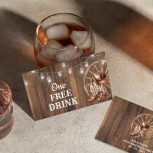 Western Free Drink Geburtstagsparty-Karte Ticket