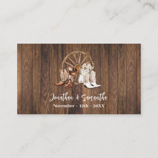 Western Free Drink Wedding Reception Card Ticket (Rückseite)