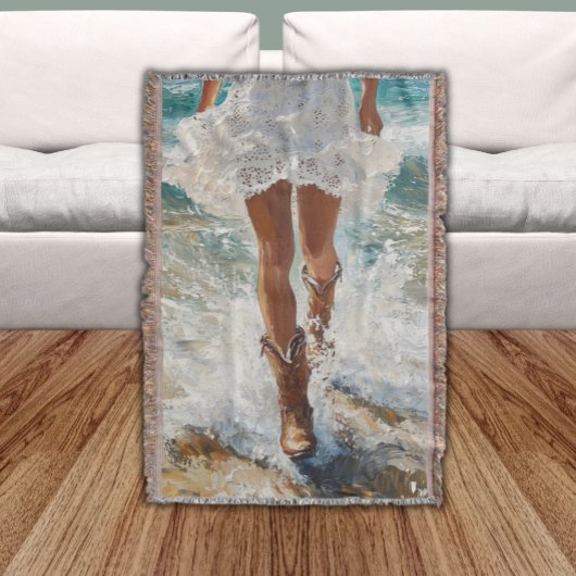 Western Fringe Throw Blanket Cowgirl Beach Decke