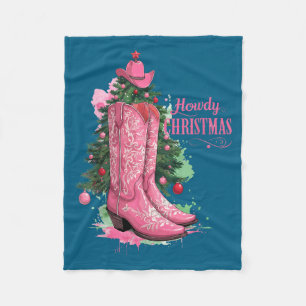 Western, Frohe Weihnachten und Baum, Nk Cowboy-Sti Fleecedecke