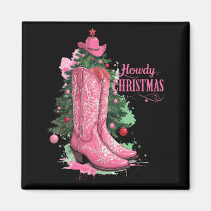 Western, Frohe Weihnachten und Baum, Nk Cowboy-Sti Magnet