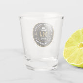 Western Frontier Retro-Logo Personalisierte Trauze Schnapsglas (Rückseite)