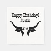 Western für benutzerdefinierten Text und Alter Bul Serviette (Vorderseite)