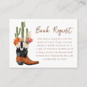 Western für Wasserfarben Boots Babydusche Buchungs Begleitkarte (Vorderseite)