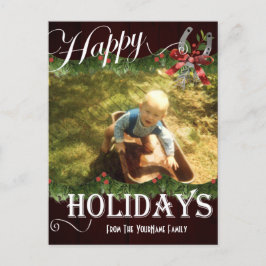 Western Garland Foto Personalized Holiday Card Feiertagspostkarte