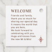 Western-Gastgeschenk Hochzeit-Tag mit Monogramm Geschenkanhänger (Rückseite)