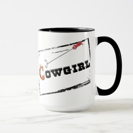 Western-"gebrandmarktes Cowgirl-" Tasse (Rechts)