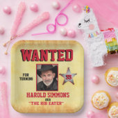Western Geburtstag Gesuchtes Poster Pappteller (Party)