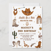 Western Geburtstag Rustikale 2. Geburtstagsparty Einladung (Vorderseite)