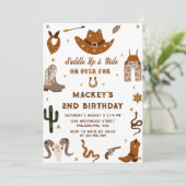 Western Geburtstag Rustikale 2. Geburtstagsparty Einladung (Stehend Vorderseite)