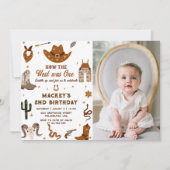 Western Geburtstag Rustikales 1. Geburtstag Party Einladung (Vorderseite)