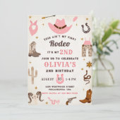 Western Geburtstag Rustikales 2. Geburtstag Party Einladung (Stehend Vorderseite)