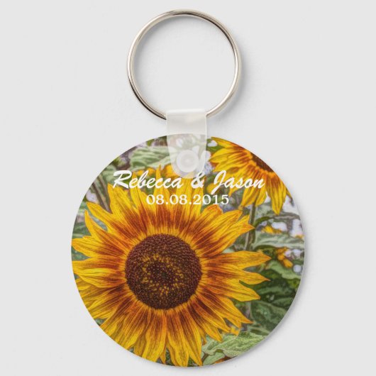 Western Gelbblütenhochzeit Schlüsselanhänger (Vorderseite)