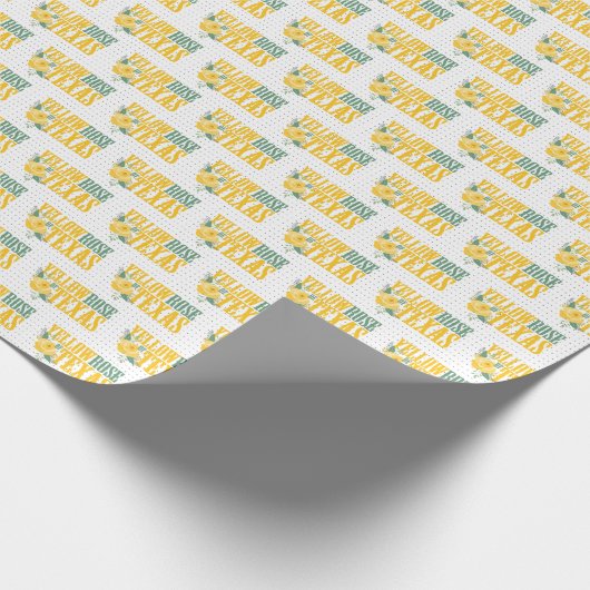 Western Gelbe Rose von Texas Geschenkpapier (Ecke)