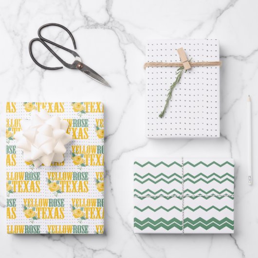 Western Gelbe Rose von Texas Geschenkpapier Set (Vorderseite)