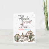 Western Gender Reveal Cowboy oder Cowgirl Dankeskarte (Vorderseite)