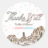 Western Gender Reveal Cowboy oder Cowgirl Runder Aufkleber (Vorderseite)