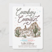Western Gender Reveal Dusche Cowboy oder Cowgirl Einladung (Vorderseite)