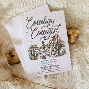 Western Gender Reveal Party Cowboy oder Cowgirl Einladung