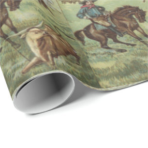 Western-Geschenk-Verpackungs-Papier-Cowboy, der Geschenkpapier