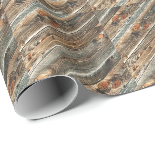 Western-Geschenk-Verpackungs-Papier-Scheunen-Holz Geschenkpapier (Rolleneckpunkt)