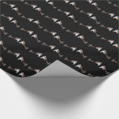 Western-Geschenk Wrap Silberspitzen auf Schwarz Geschenkpapier (Ecke)