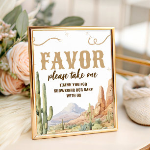 Western-Geschenke für Babyparty-Schild Sockelschild