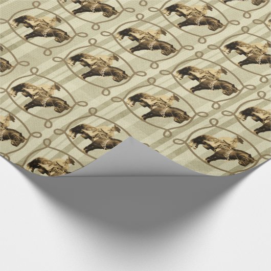 Western Geschenkpapier Vintag Cowboy (Ecke)