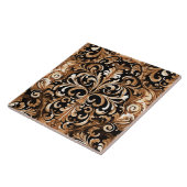 Western geschliffenes Leder Look Design Tan Brown Fliese (Seite)