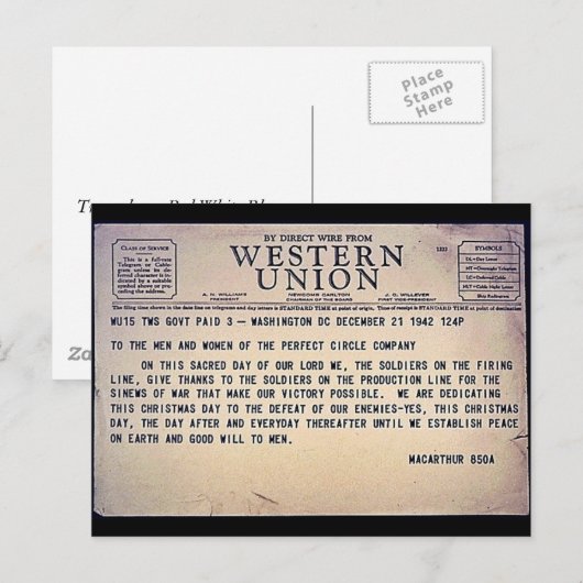 Western Gewerkschaft Postkarte (Vorne/Hinten)