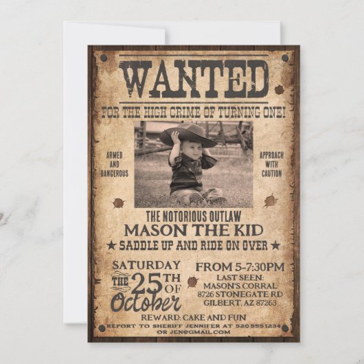 Western Gewollt Einladung zum Geburtstag (Vorderseite)