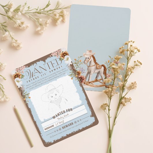 Western Gewollt Poster Baby Boy Duschkarte Einladung