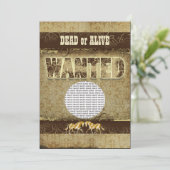 Western gewollter toter lebendiger FOTO-Einsatz Einladung (Stehend Vorderseite)