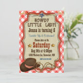 Western Girl Birthday Einladung (Stehend Vorderseite)