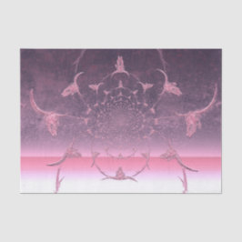 Western Girly Metallic Lila Pink Kuh Skull Seidenpapier