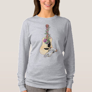 Western Gitarre Kuh Skull Rose T-Shirt