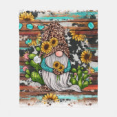 Western Gnome Sonnenblumen Türkis Stones Fleecedecke (Vorderseite)