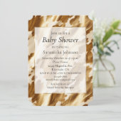 Western Gold Creme Cowhide Einladung (Stehend Vorderseite)