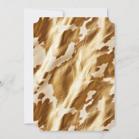 Western Gold Creme Cowhide Einladung (Rückseite)